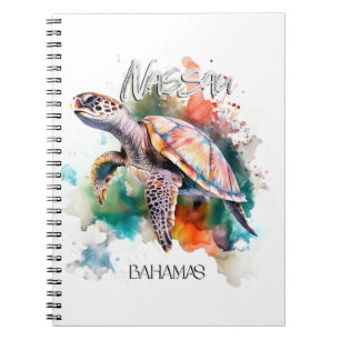 Bahamas Seat Turtle Bahamian Flag Beach Great Shar Notebook