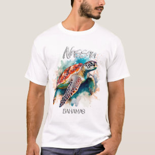Bahamas Seat Turtle Bahamian Flag Beach Great Shar T-Shirt