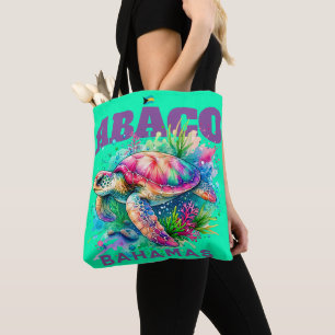 Bahamas Souvenir Gift : Abaco Bahamas Sea Turtle Tote Bag