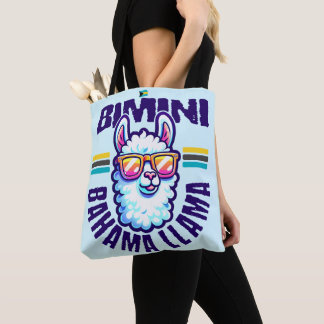 Bahamas Souvenir Gift: Bimini Bahamas Bahama Llama Tote Bag