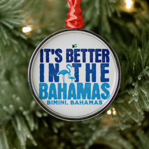 Bahamas Souvenir Gift : Bimini Bahamas Cruise Metal Tree Decoration