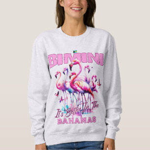 Bahamas Souvenir Gift : Bimini Bahamas Flamingo Sweatshirt