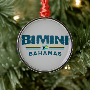 Bahamas Souvenir Gift: Bimini Bahamas Independence Metal Tree Decoration
