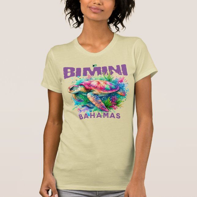 Bahamas Souvenir Gift : Bimini Bahamas Sea Turtle T-Shirt (Front)