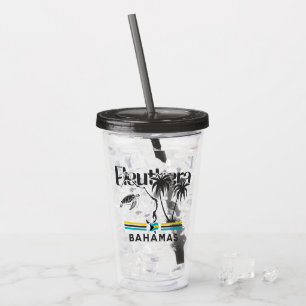 Bahamas Souvenir Gift : Eleuthera Bahamas Flag Acrylic Tumbler