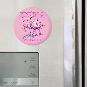 Bahamas Souvenir Gift : Exuma Bahamas Flamingo Magnet