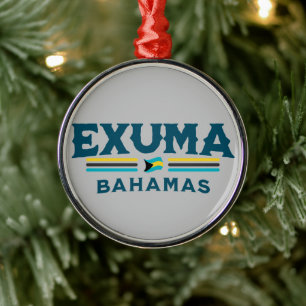 Bahamas Souvenir Gift : Exuma Bahamas Independence Metal Tree Decoration