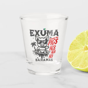 Bahamas Souvenir Gift: Exuma Bahamas Swimming Pigs Shot Glass