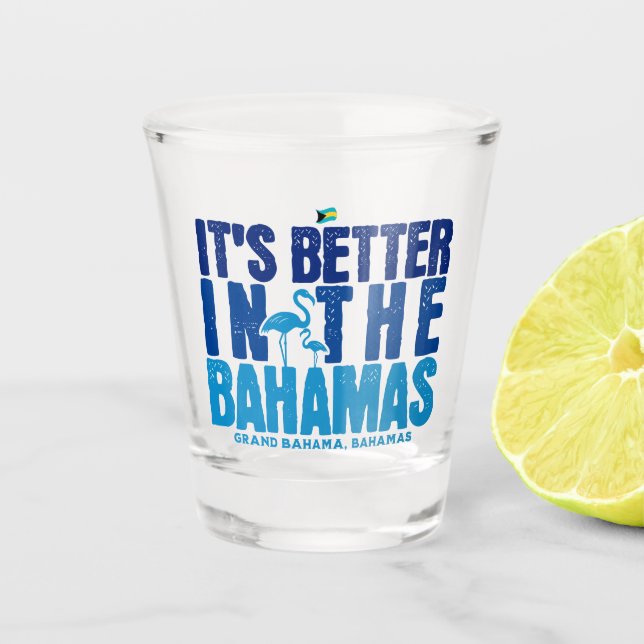Bahamas Souvenir Gift: Grand Bahama Bahamas Cruise Shot Glass (Front)