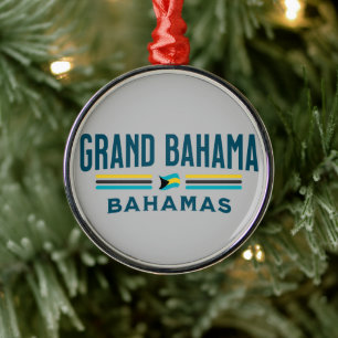 Bahamas Souvenir Gift : Grand Bahama Independence Metal Tree Decoration