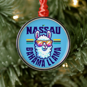Bahamas Souvenir Gift: Nassau Bahamas Bahama Llama Metal Tree Decoration