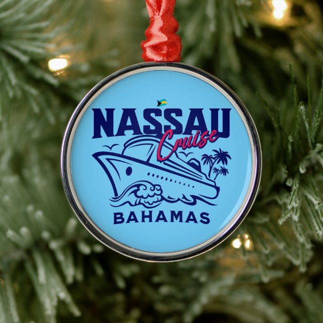Bahamas Souvenir Gift : Nassau Bahamas Cruise Metal Tree Decoration (Tree)