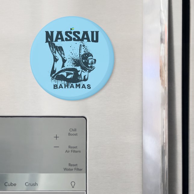 Bahamas Souvenir Gift : Nassau Bahamas Snorkelling Magnet (In Situ (Fridge))