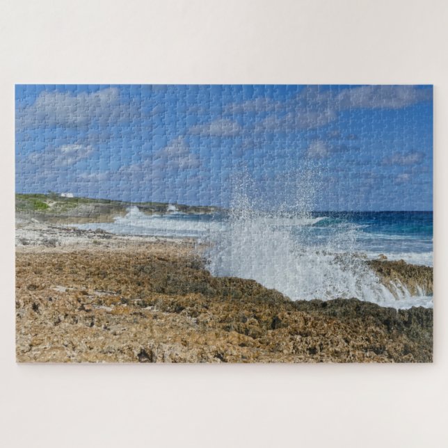 Bahamas Splash, Great Abaco Island, The Bahamas Jigsaw Puzzle (Horizontal)