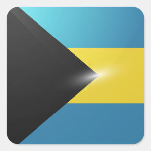 Bahamas square glossy flag sticker