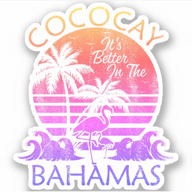 Bahamas Sticker CocoCay Vacation Beach Cruise (Front)