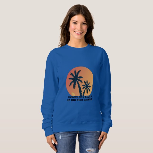 Bahamas Sunset Palm Trees Sweatshirt (Front Full)