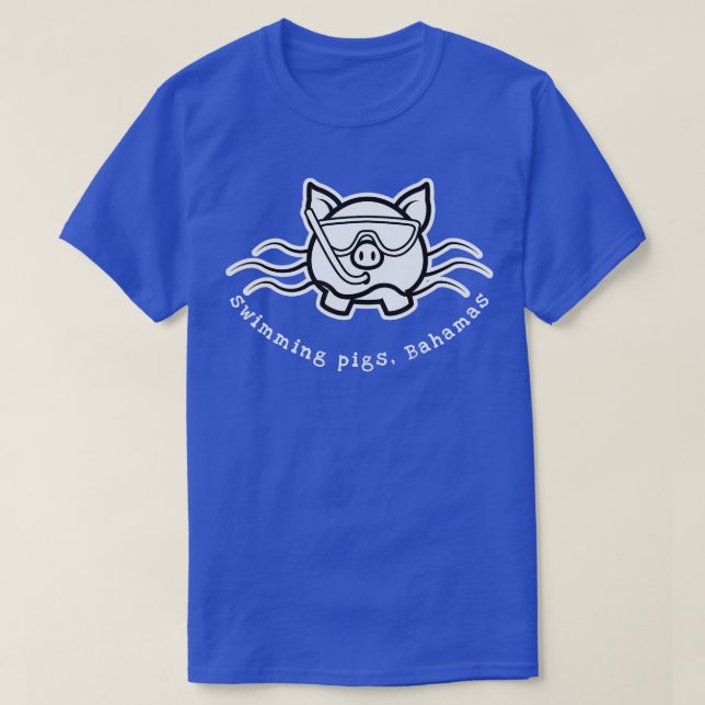 Bahamas Swimming Pig with Mask and Snorkel  T-Shirt (Design Front)