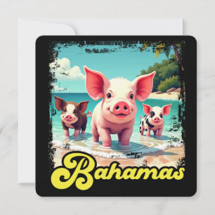 Bahamas Swimming Pigs - Exuma Pig Beach Adventure Invitation