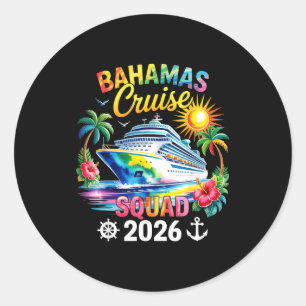 Bahamas Vacation 2026 Squad Family Friends Matchin Classic Round Sticker