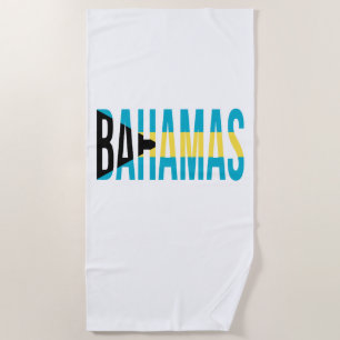 Bahamas Vacation Island Flag Beach Towel
