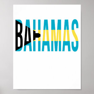 Bahamas Vacation Island Flag Poster