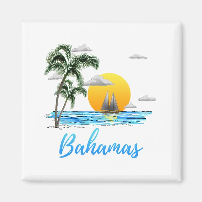 Bahamas Vacation Sailing Magnet (Front)
