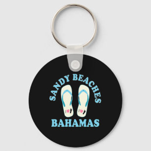 Bahamas Vacation Sandy Beaches I Heart Flip Fops H Key Ring