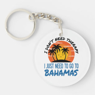 Bahamas Vacation Tropical Beach Trip Therapy Key Ring