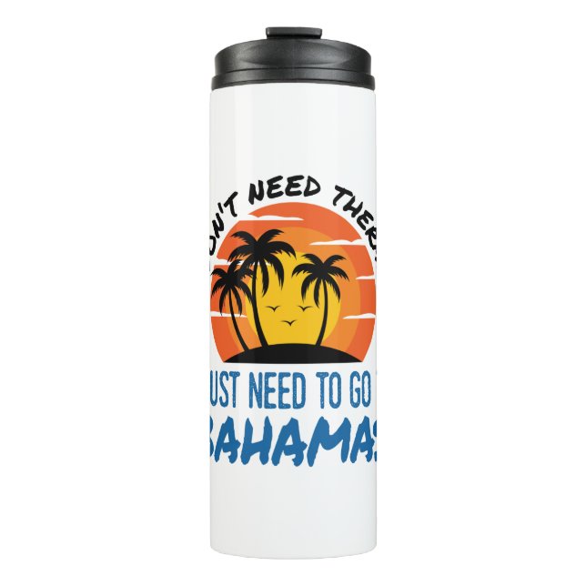 Bahamas Vacation Tropical Beach Trip Therapy Thermal Tumbler (Front)