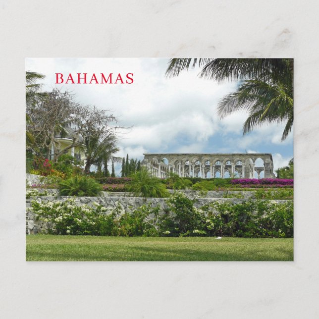 Bahamas Versailles Gardens view postcard (Front)