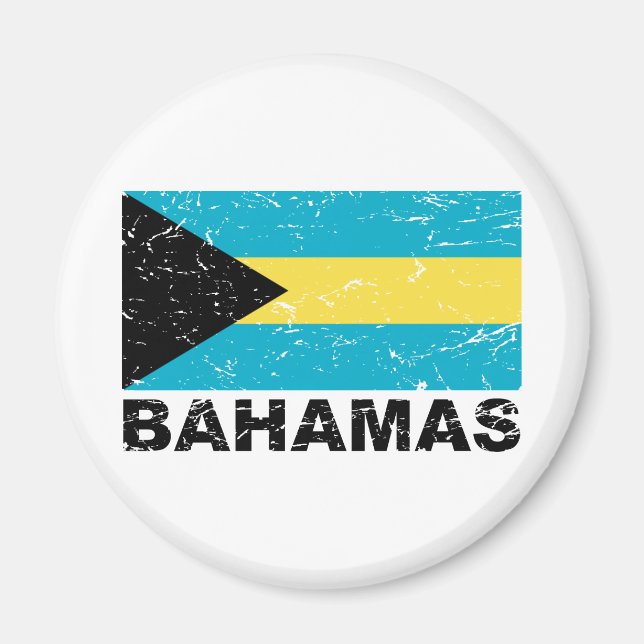 Bahamas Vintage Flag Magnet (Front)