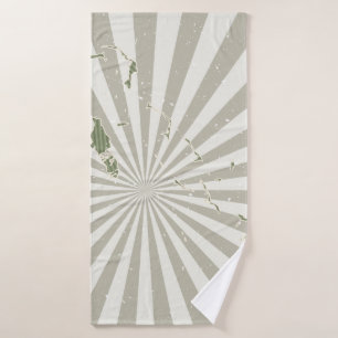 Bahamas vintage map. Grunge poster with map of the Bath Towel