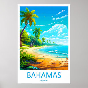 Bahamas Vintage Ski Poster National Travel Park