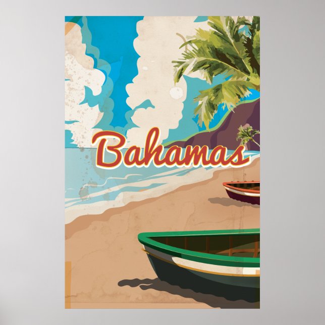 Bahamas vintage travel poster (Front)