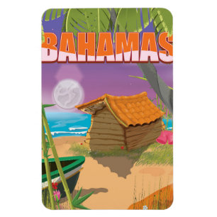 Bahamas vintage travel poster magnet