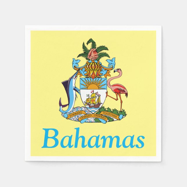 Bahamas with Coat of Arms (Caribbean Paradise) Napkin (Front)