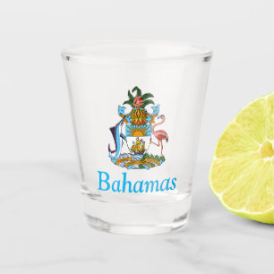 Bahamas with Coat of Arms (Caribbean Paradise) Shot Glass