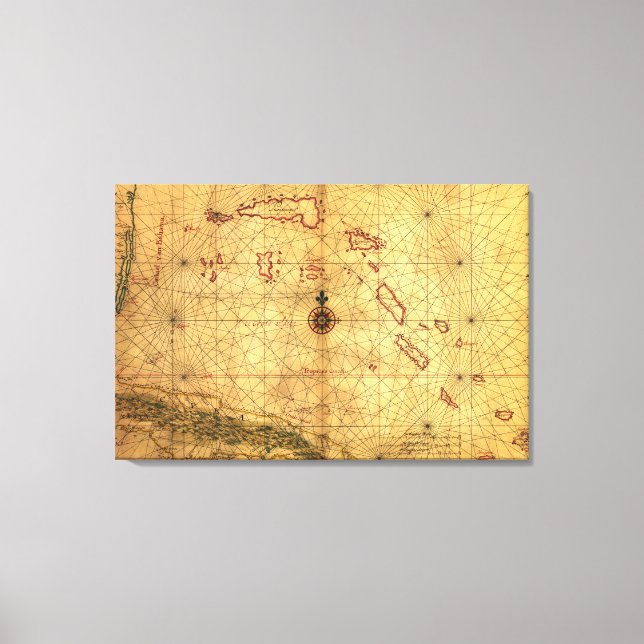 BahamasPanoramic MapBahamas Canvas Print (Front)