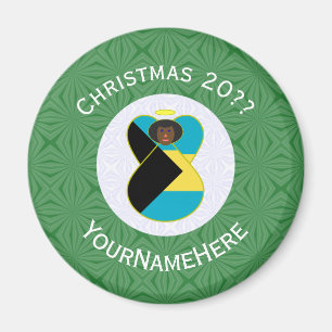 Bahamian Dark Angel Christmas Flag Personalised  Magnet