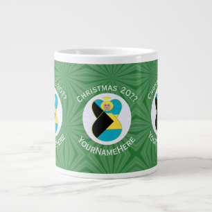 bahamIan Flag Christmas Blonde Angel Personalised Large Coffee Mug