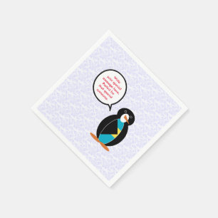 Bahamian Flag Holiday Ms. Penguin Talking Napkin