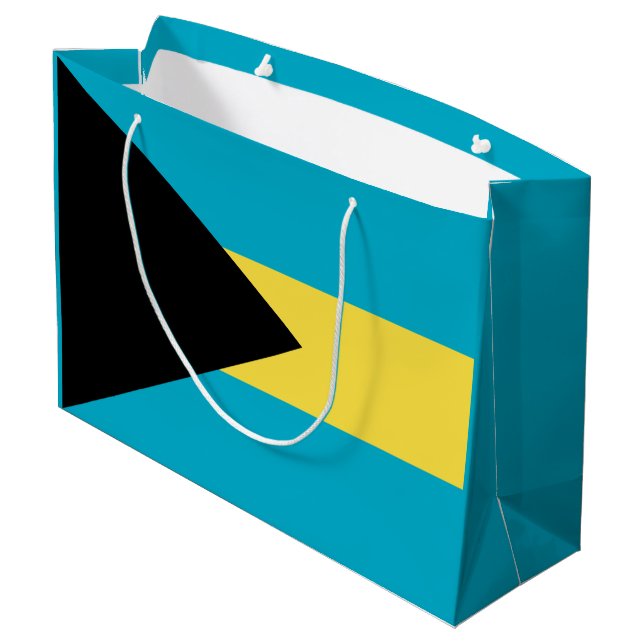 Bahamian Flag Large Gift Bag (Back Angled)