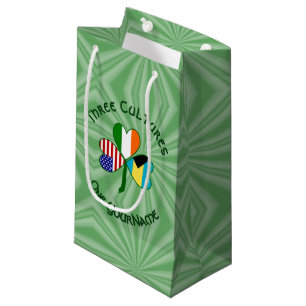 Bahamian Irish American Flag Shamrock Personalised Small Gift Bag