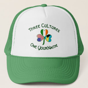 Bahamian Irish American Shamrock Personalize Trucker Hat