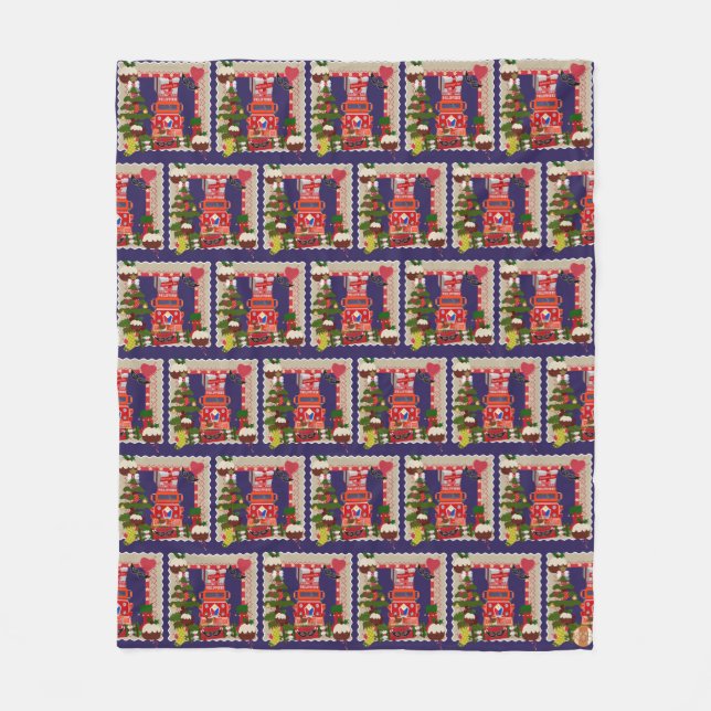 Bahay Kubo, Balikbayan Box, Jeepney, Parol Fleece Blanket (Front)