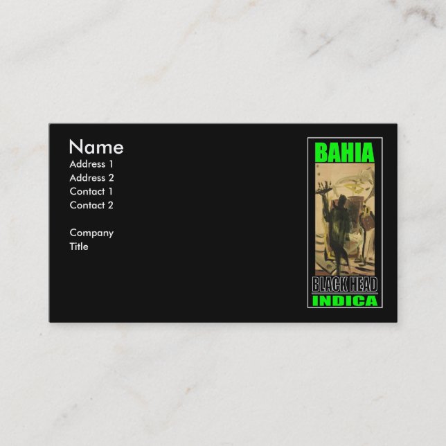 BAHIA BLACK HEAD BUSINESS CARD (Front)