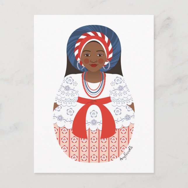 Bahia Brazilian Matryoshka Postcard (Front)