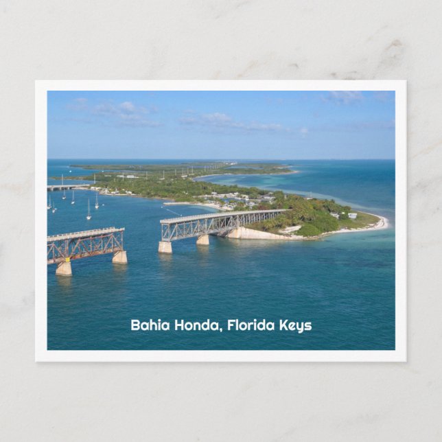 Bahia Honda, Florida Keys Aerial View from West Postcard (Front)