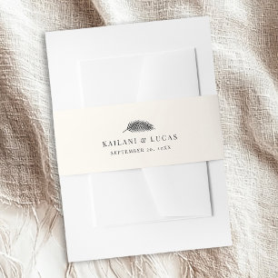Bahia Minimal Palm Leaf Wedding  Invitation Belly Band